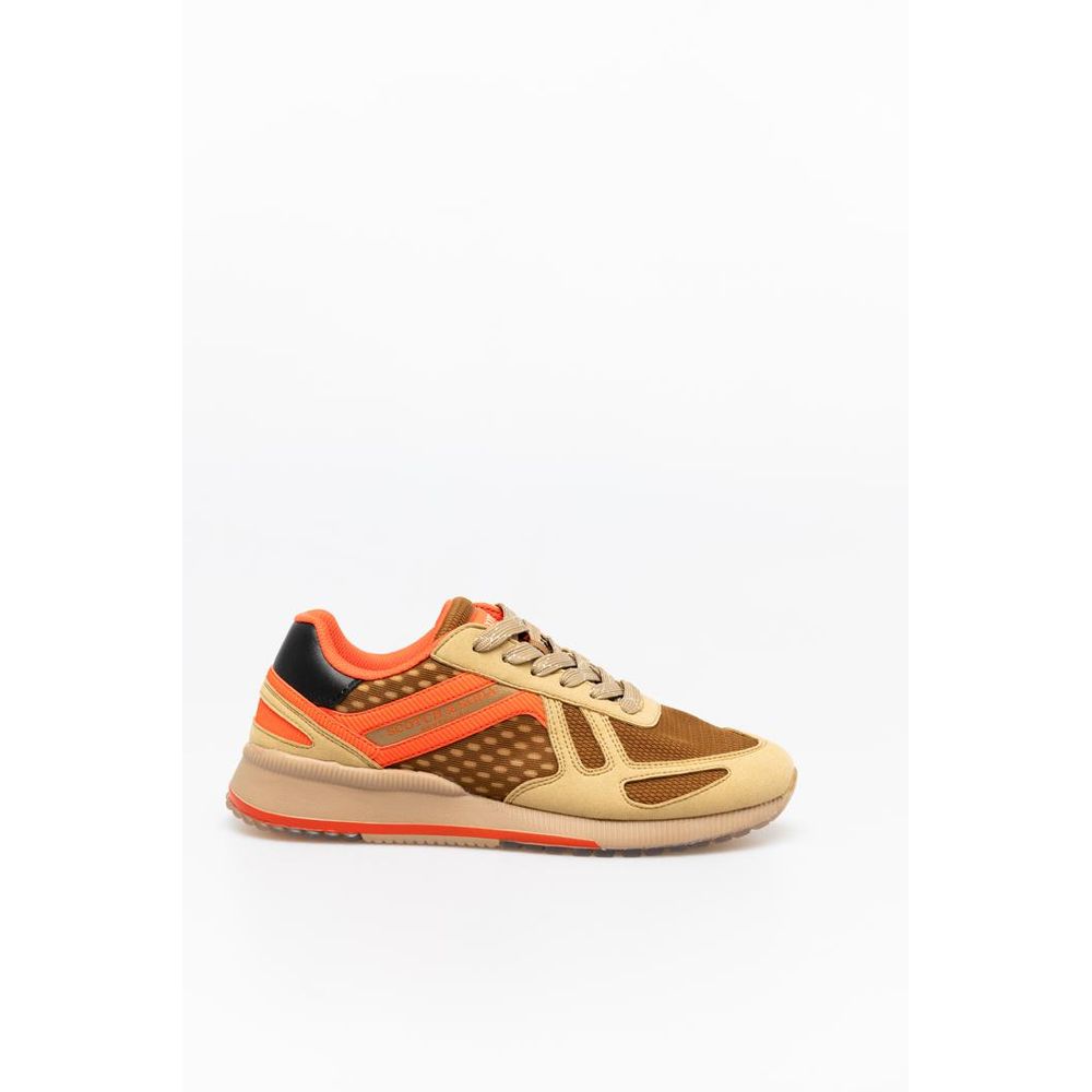 Beige Leather Sneakers