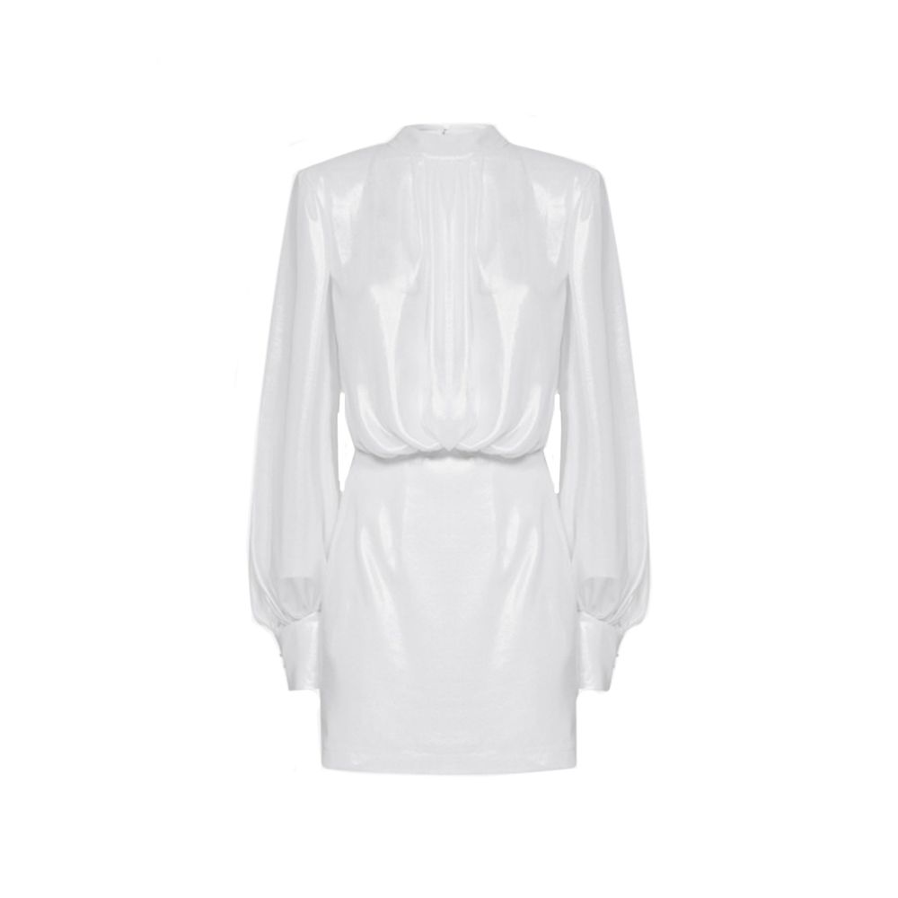 White Polyester Casual Dress