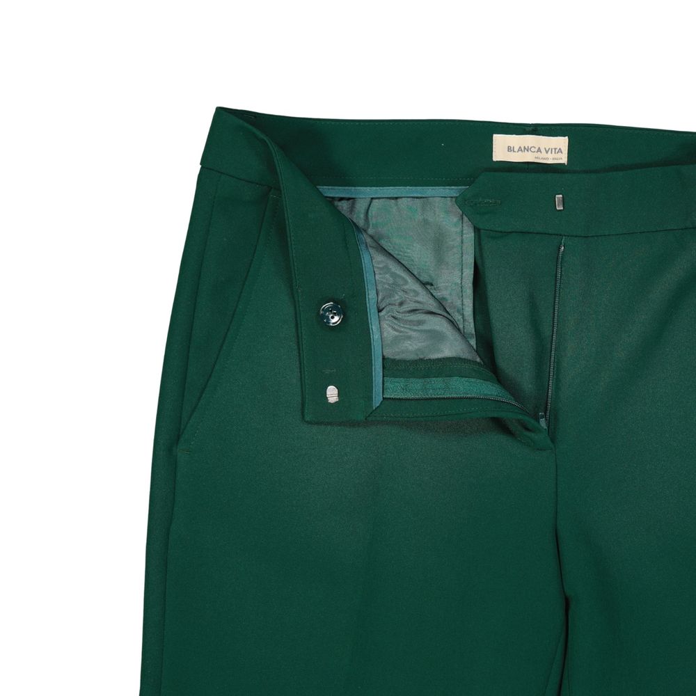 Bicolor Elastane Casual Pants