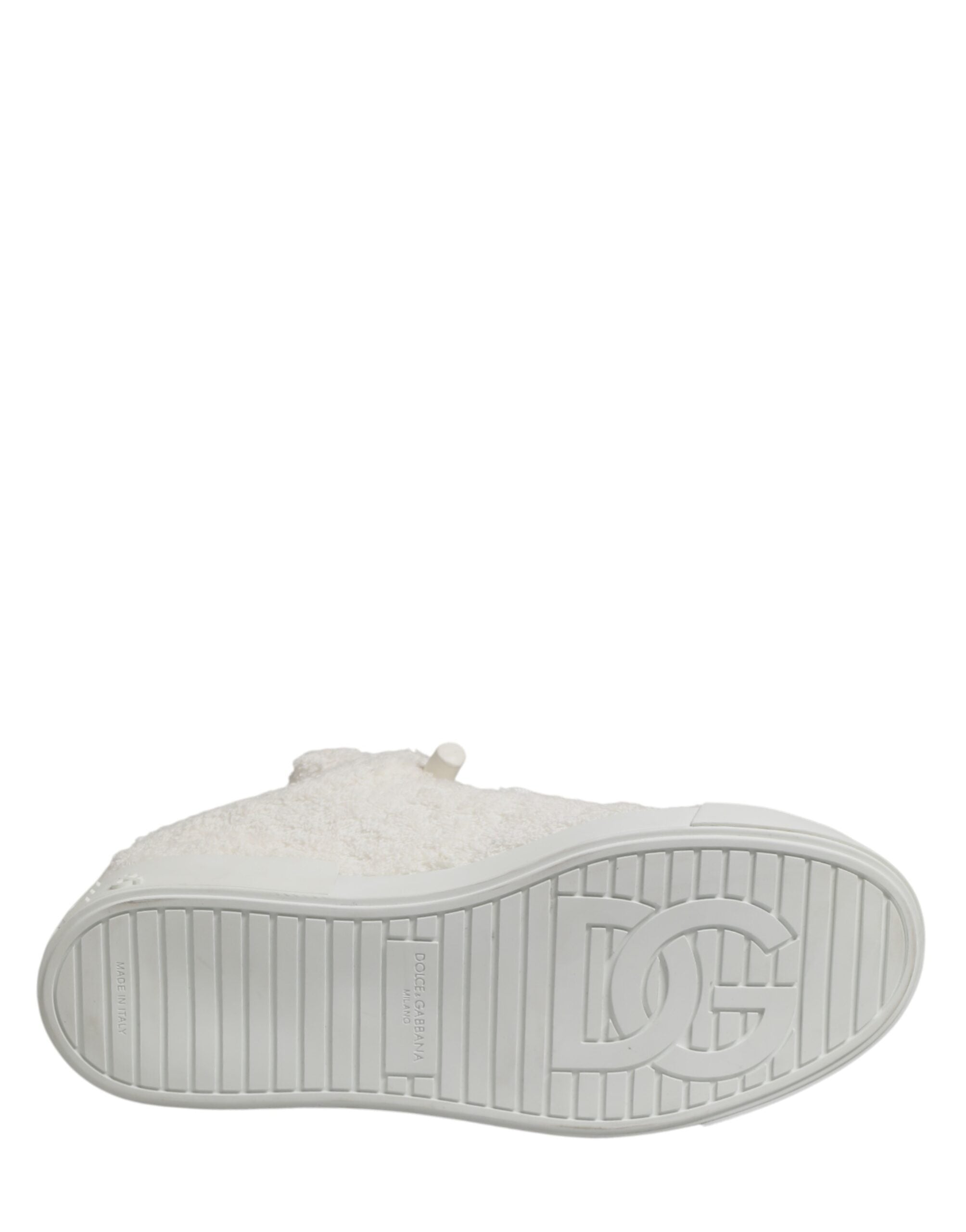 White Faux Shearling Low Top Sneakers Shoes