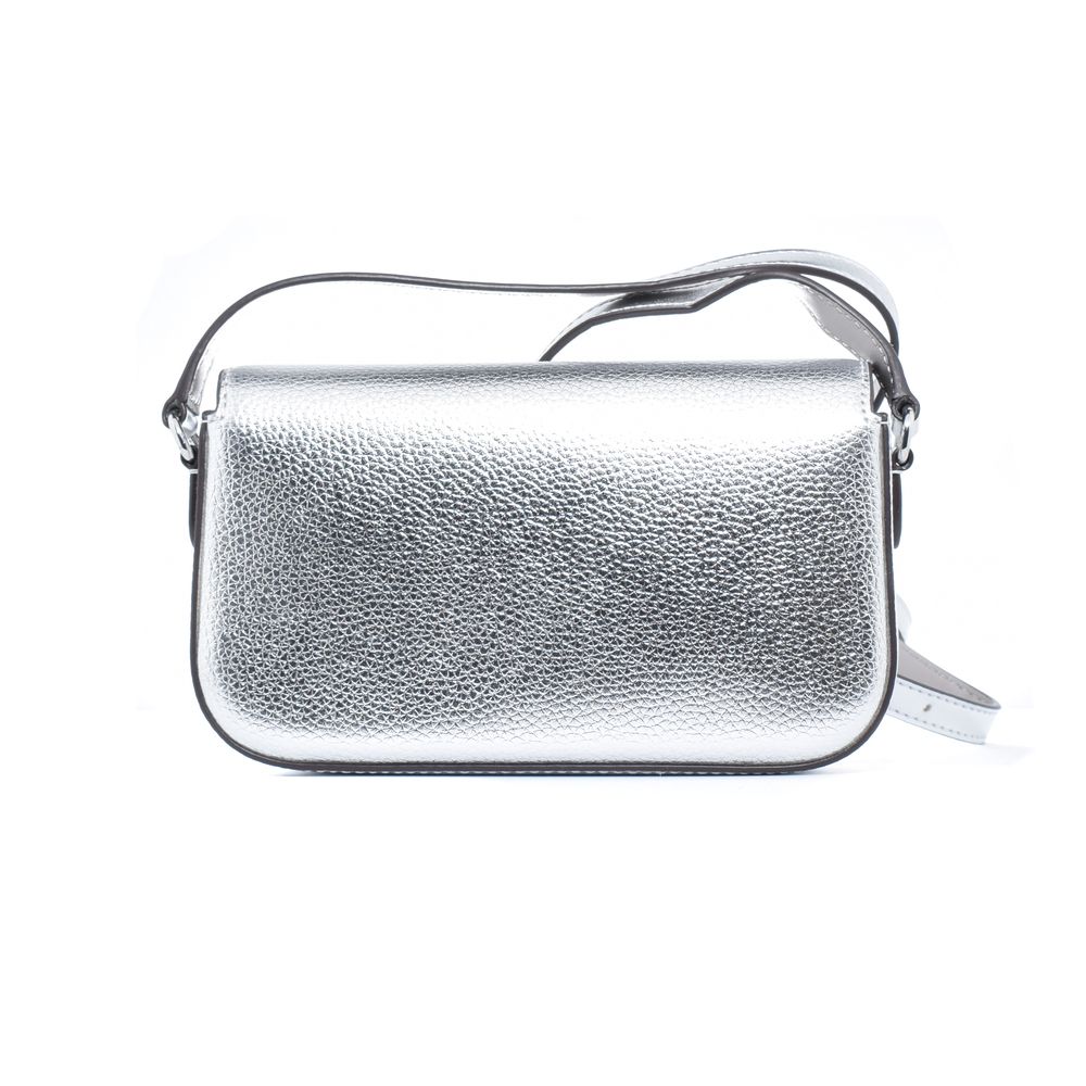 Gray Leather Shoulder Bag