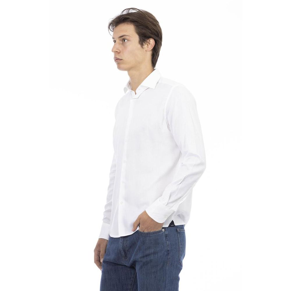 White Cotton Long Sleeve T-Shirt