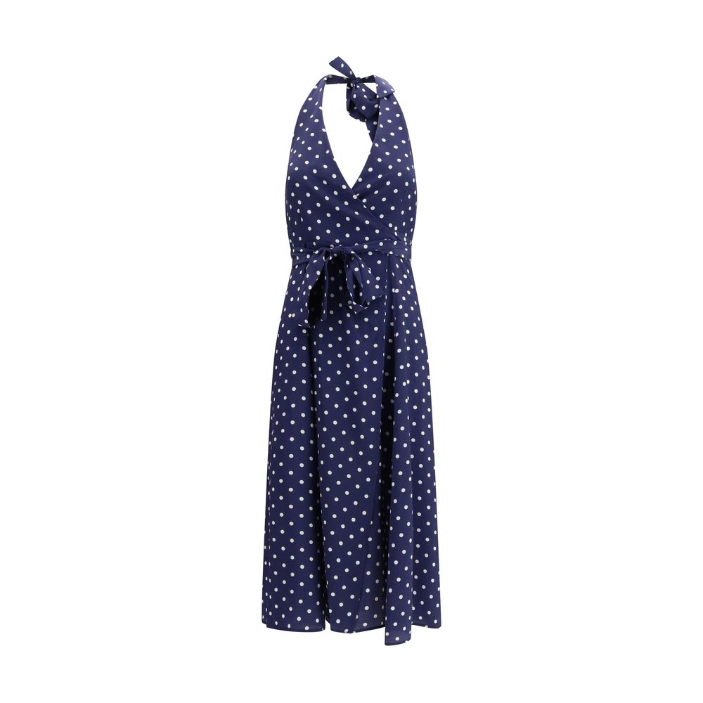Blue Silk Casual Dress