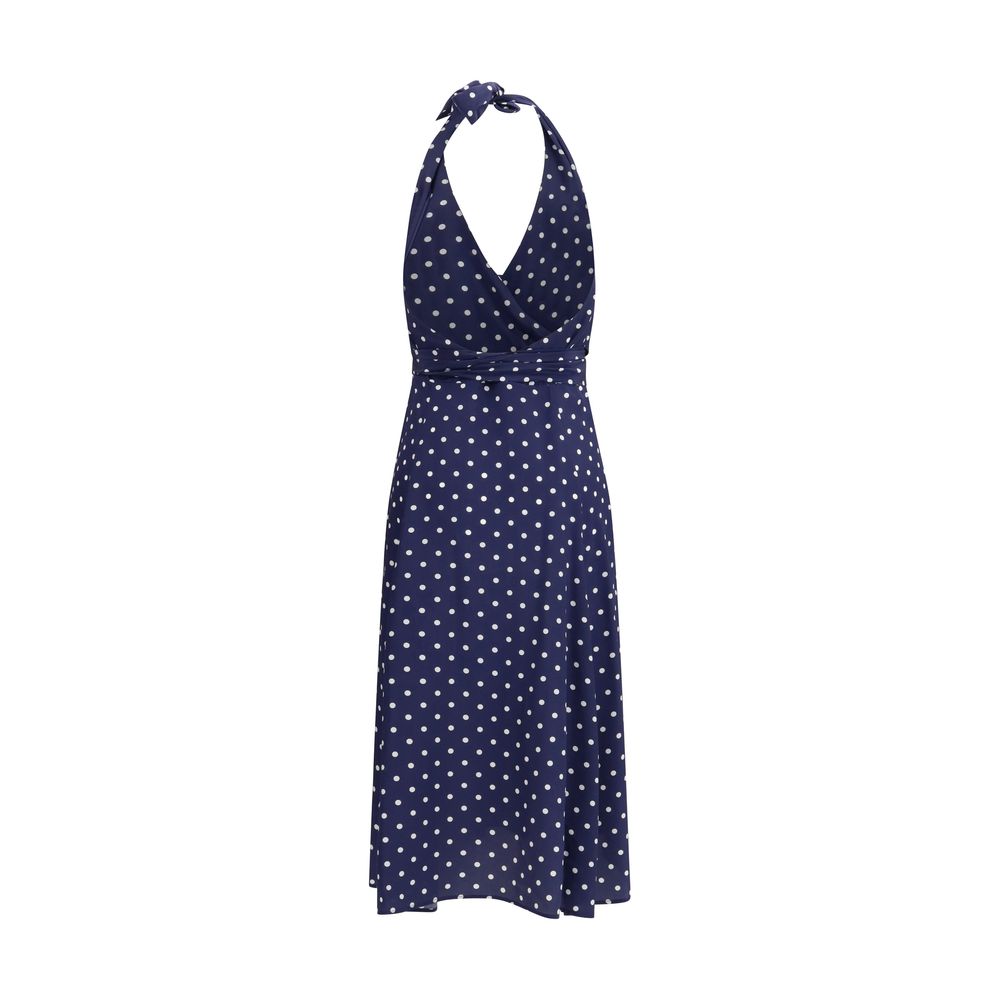 Blue Silk Casual Dress
