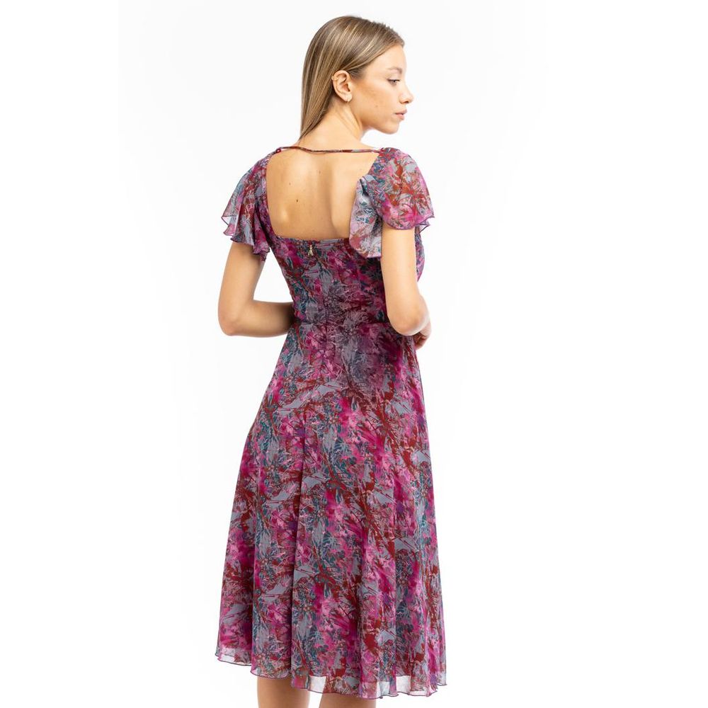 Purple Polyester Casual Dress