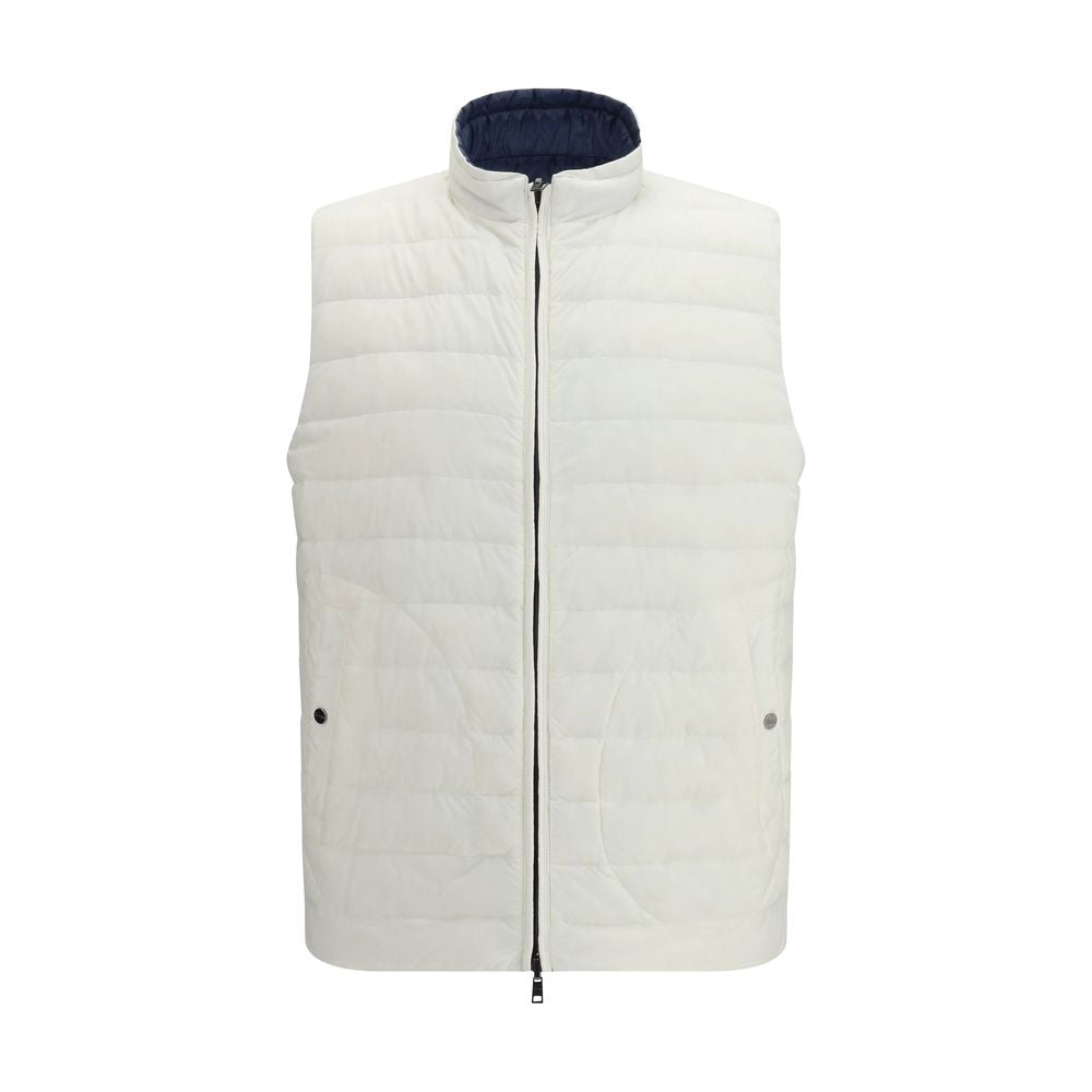 White Polyamide Sleeveless Jacket