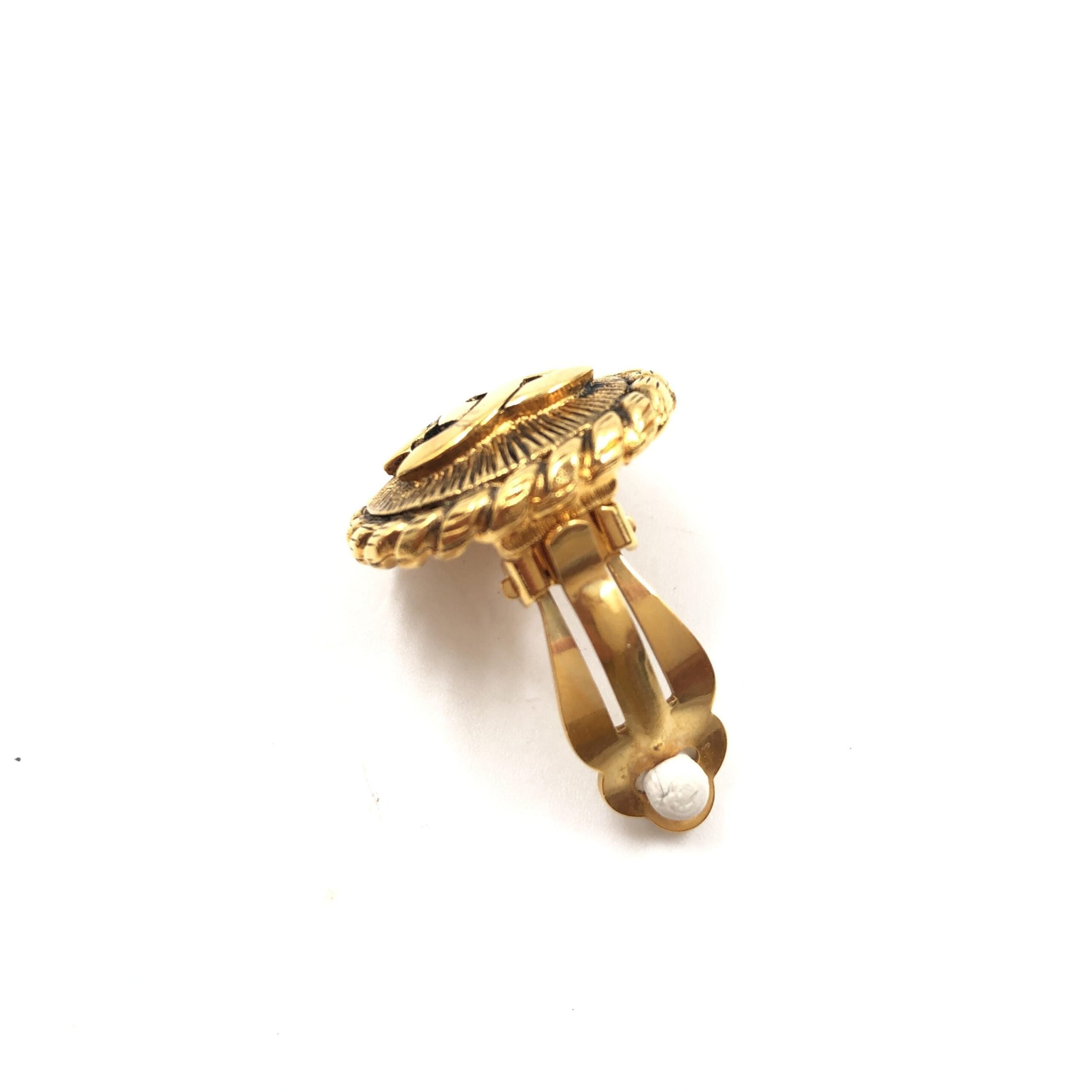 Gold Plated CC Clip On Earrings