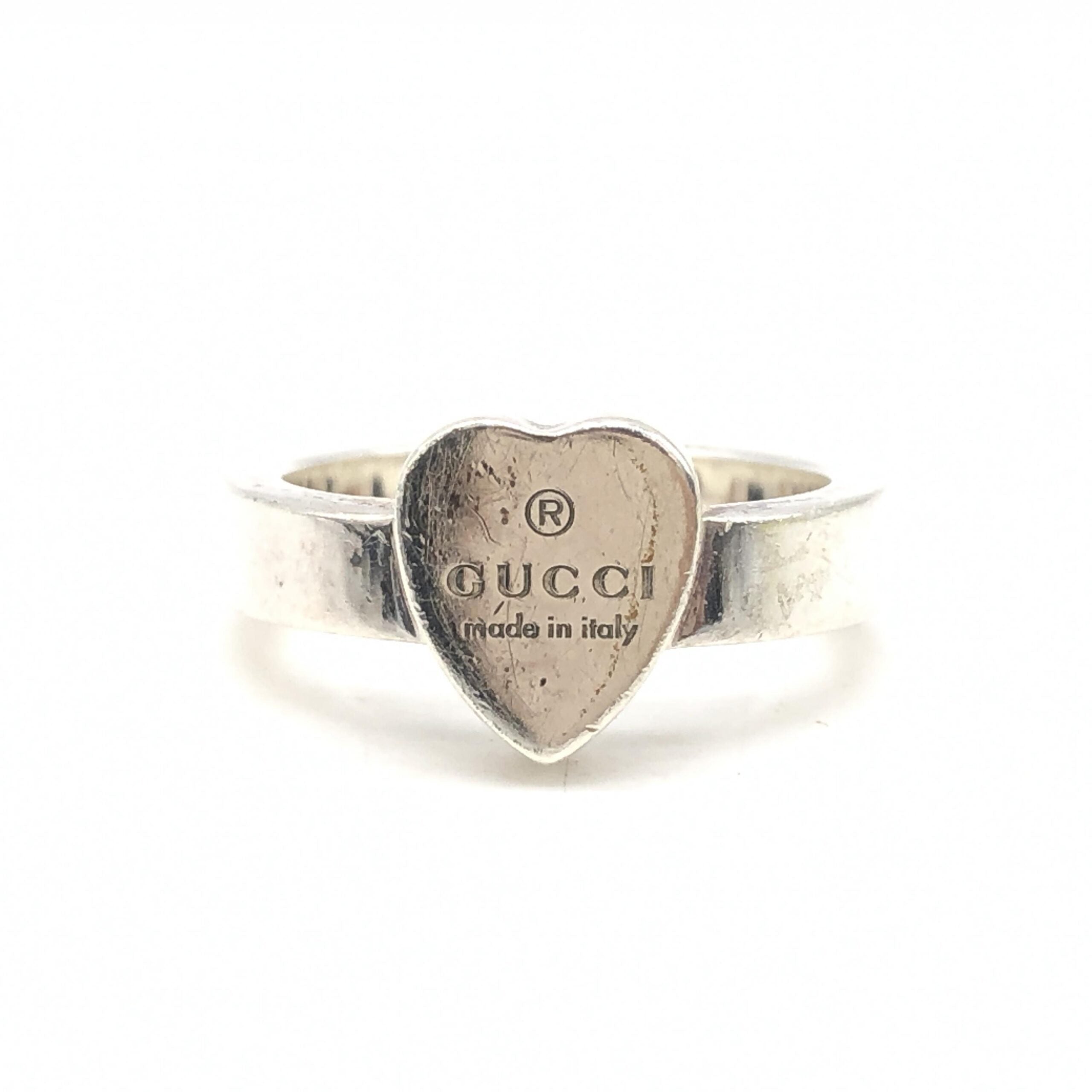 Sterling Silver Heart Trademark Ring, US Size 5.5