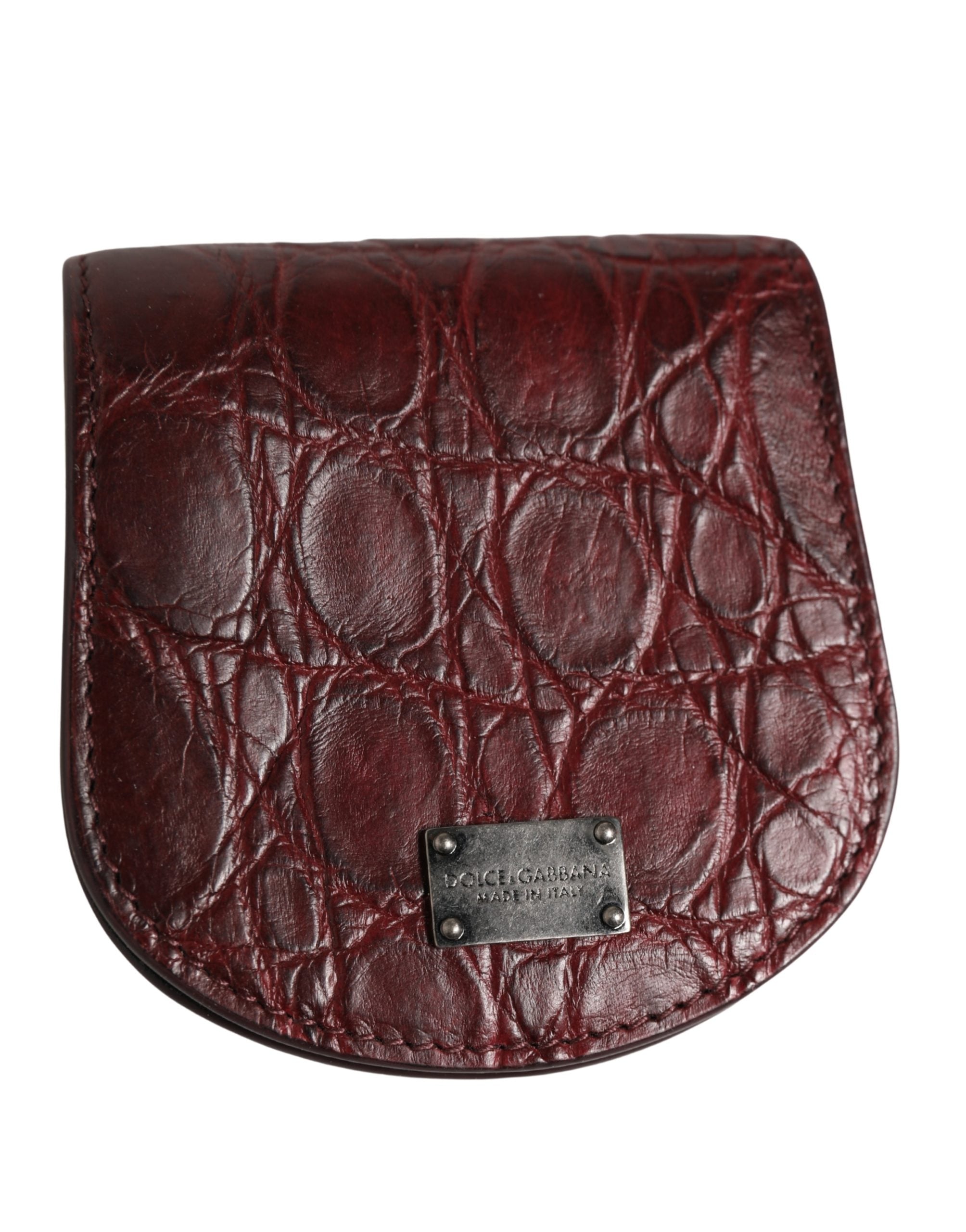 Burgundy Exotic Skin Condom Case Holder Pocket Wallet