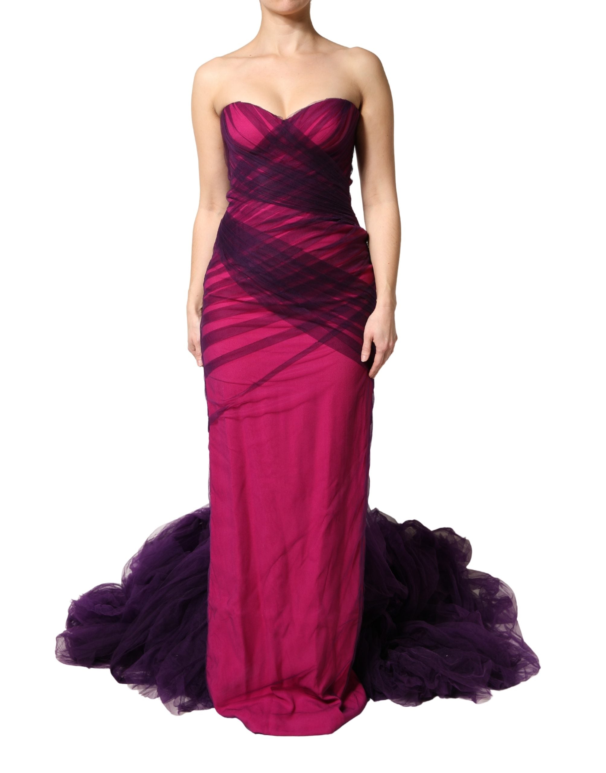 Pink Black Strapless Sheath Mermaid Dress