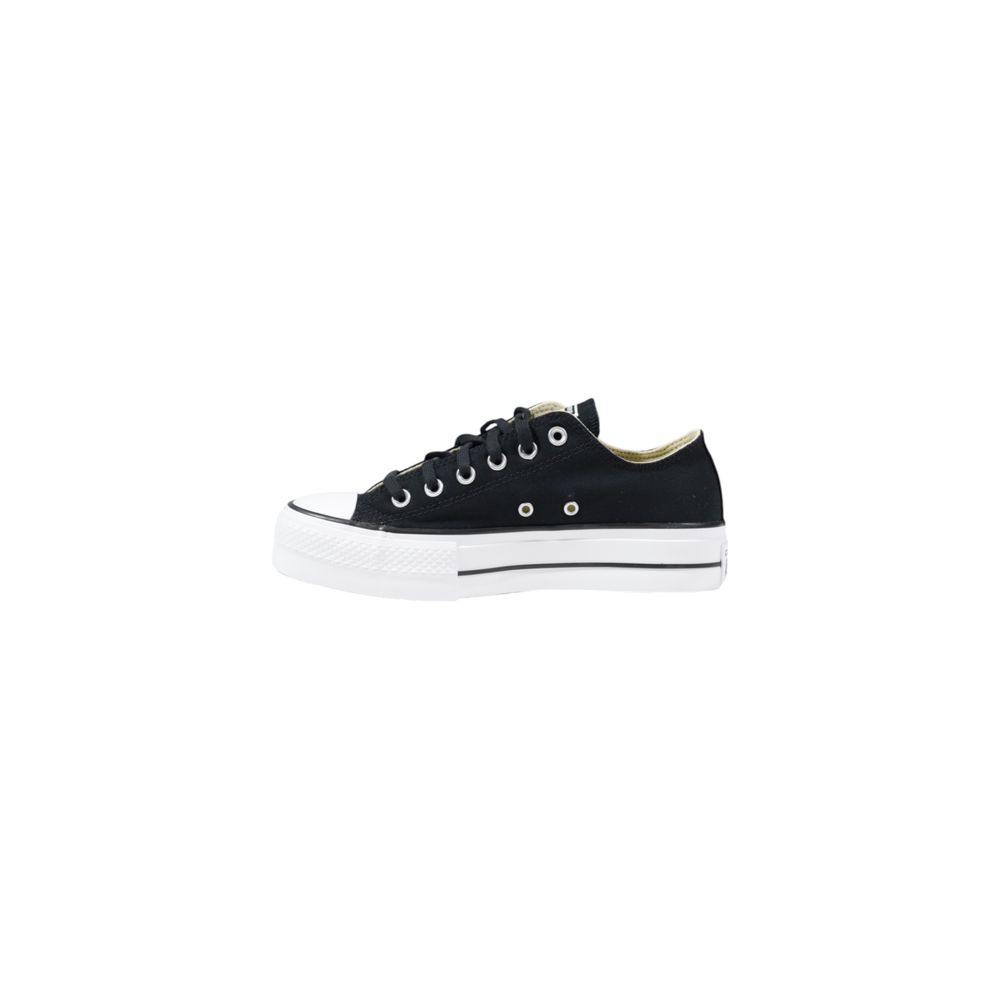 Black Fabric Platform Sneakers