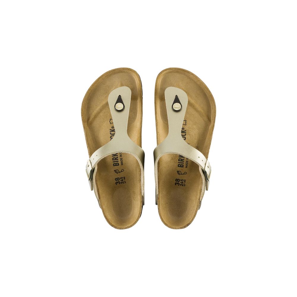 Gold Synthetic Flat Sandals