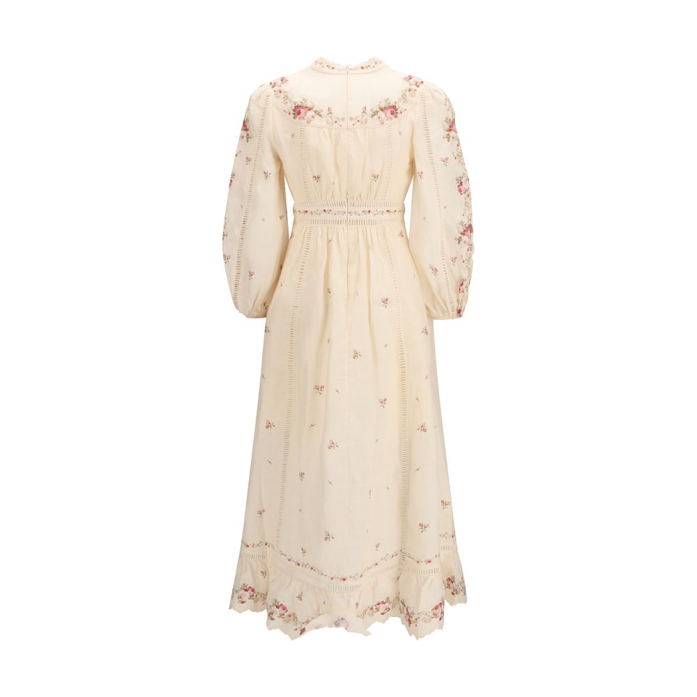 Beige Linen Casual Dress