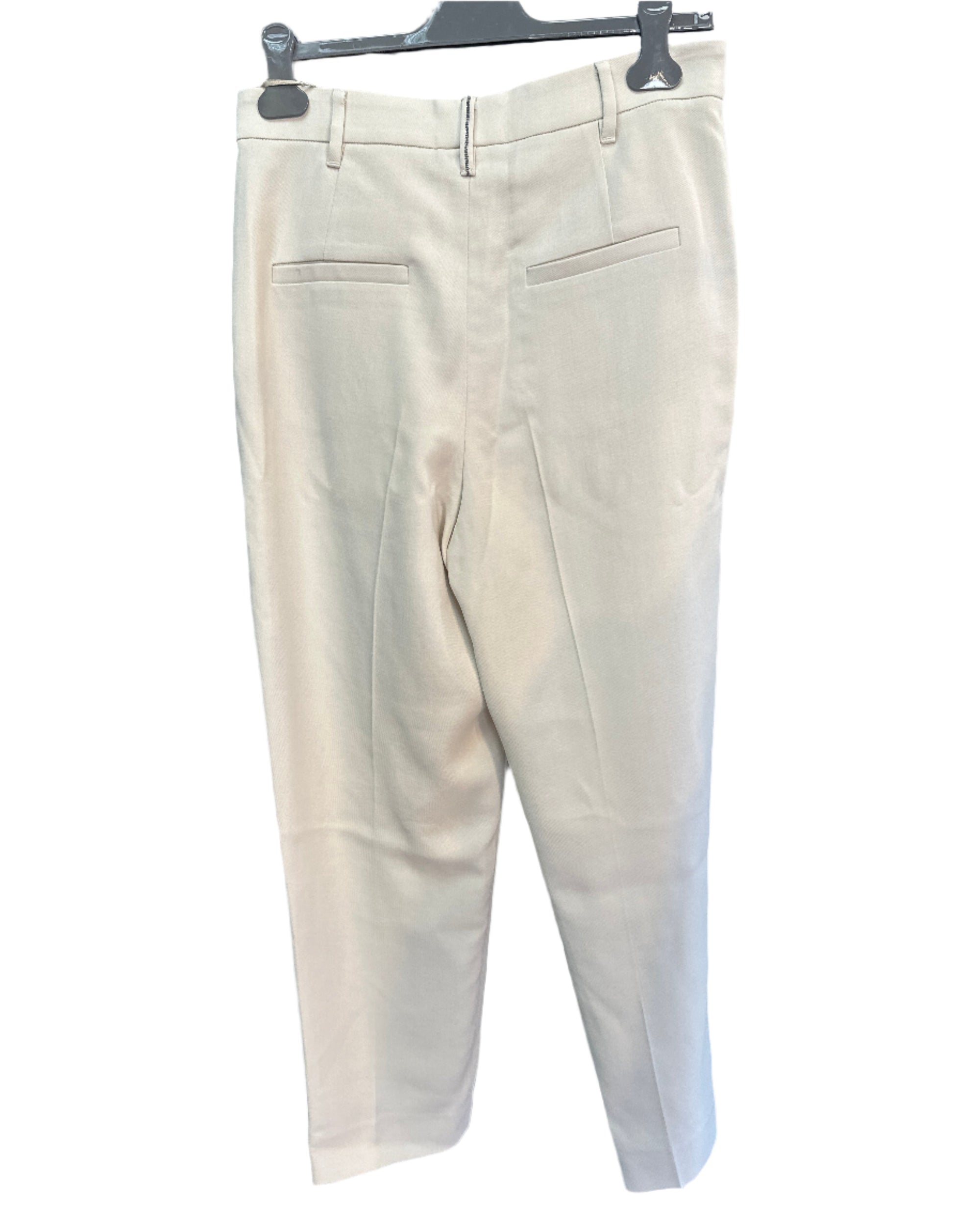 White Viscose Casual Pants