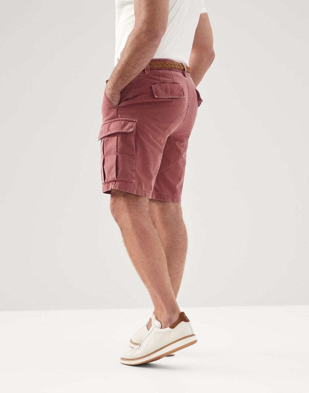 Red Cotton Bermuda Shorts