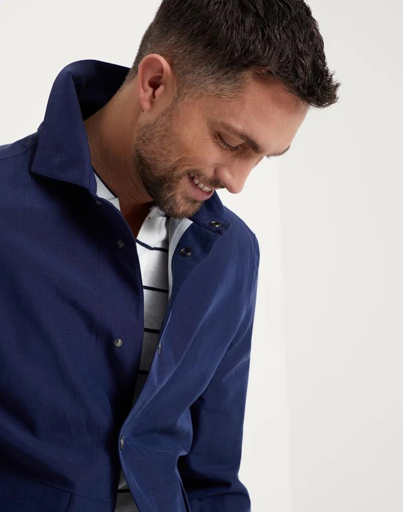 Bicolor Linen Coat