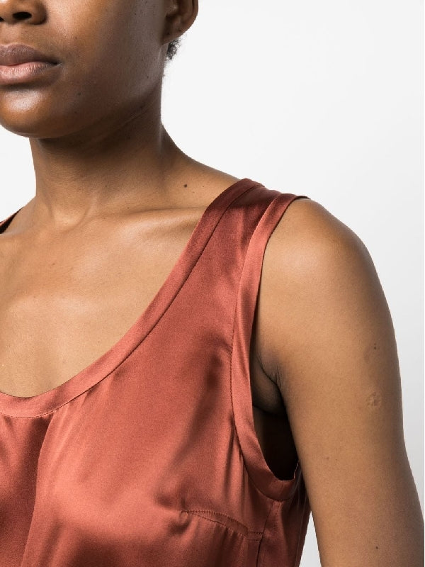Brown Silk T-Shirt