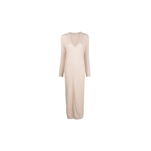 Beige Wool Casual Dress