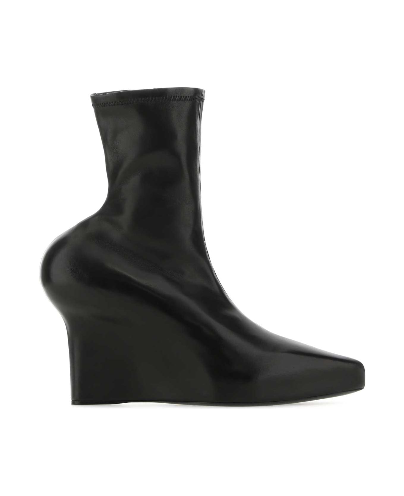 Black Fibres Ankle Boots
