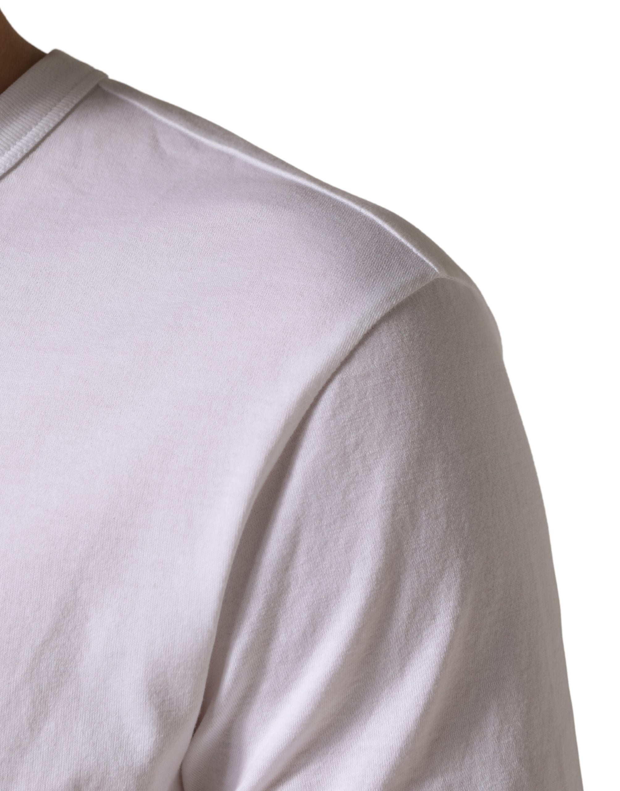 White DG Cherries Cotton Crew Neck T-shirt
