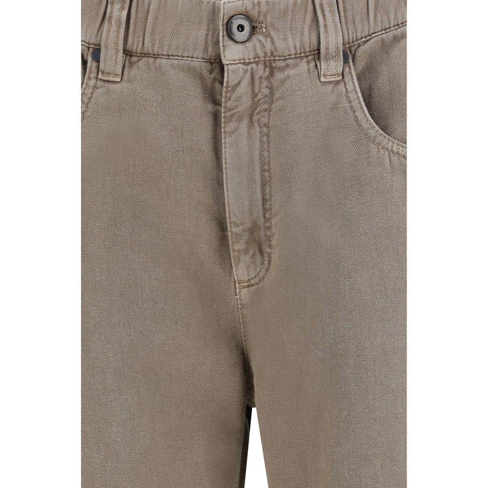 Beige Cotton Jeans Denim