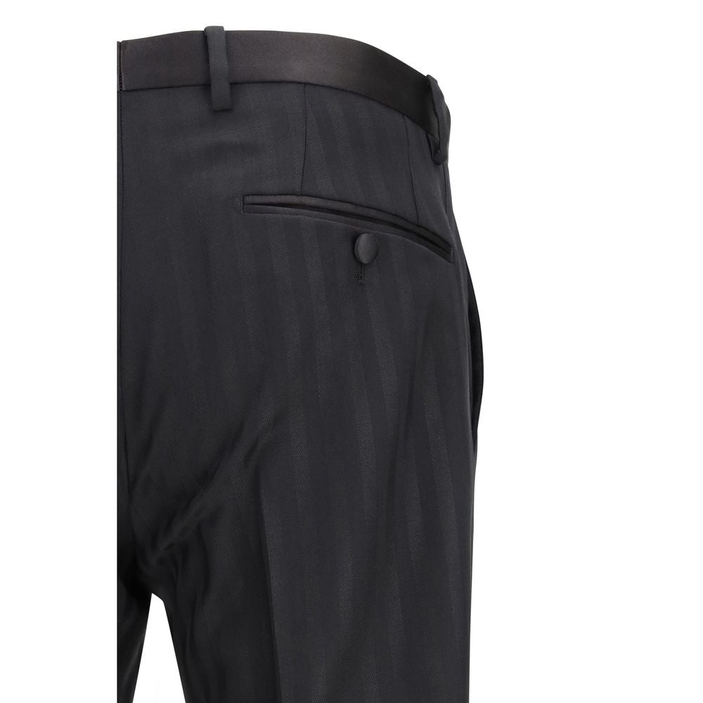 Black Wool Oves Aries Casual Pants