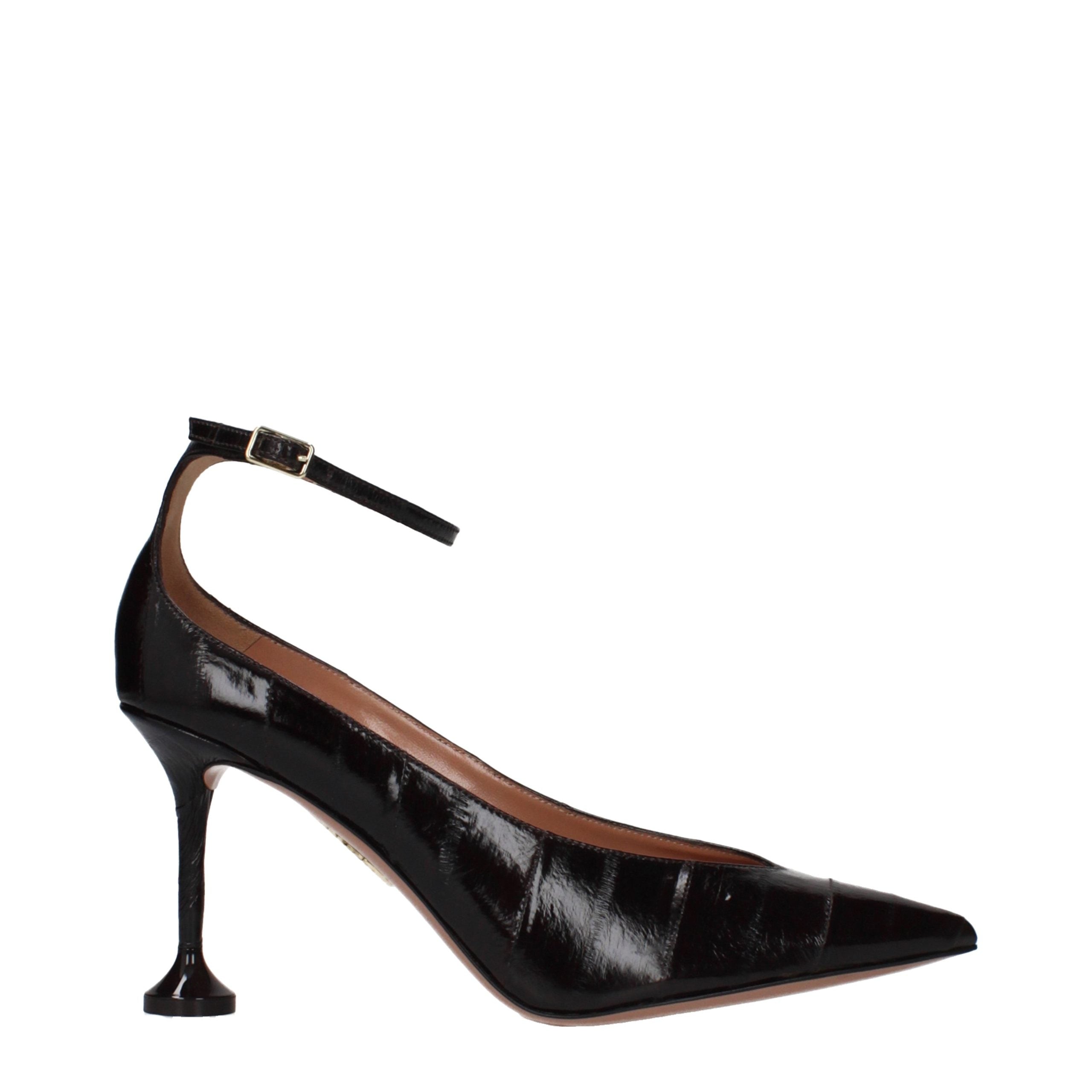 Brown Leather High Heel Pumps