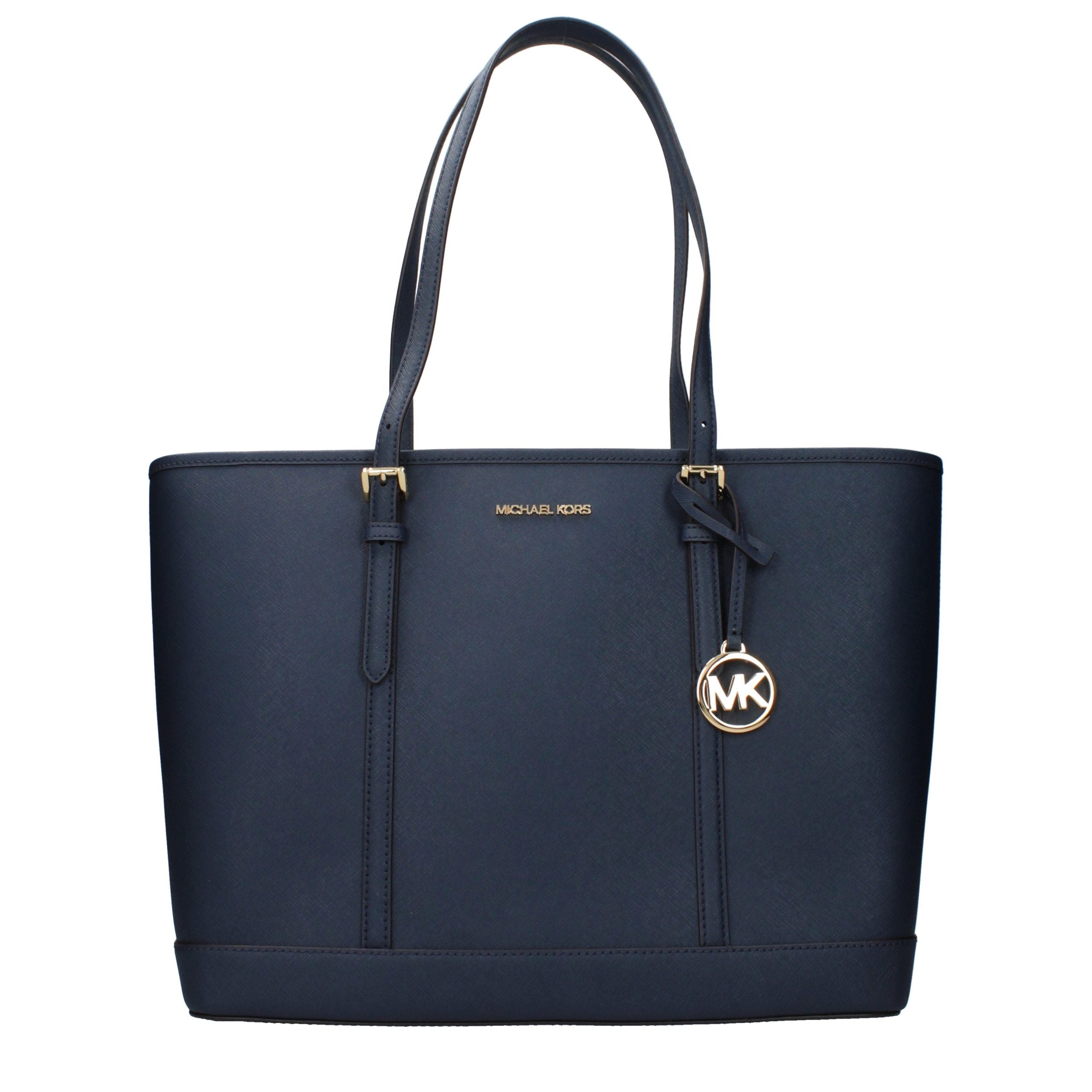 Blue Leather Shoulder Bag