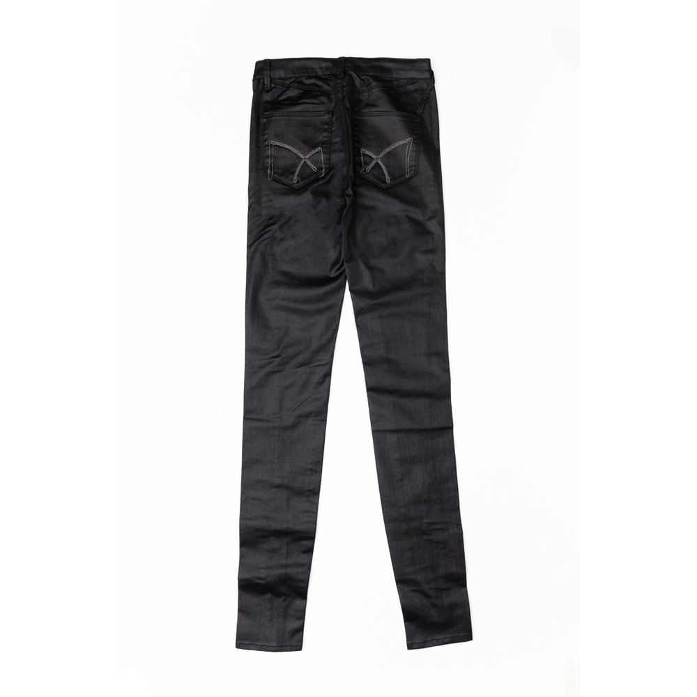 Black Cotton Skinny Jeans