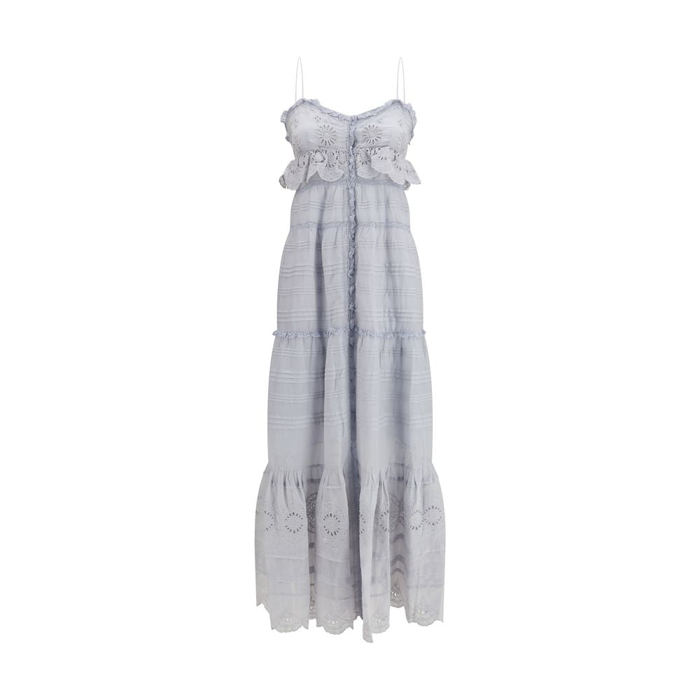Blue Cotton Casual Dress