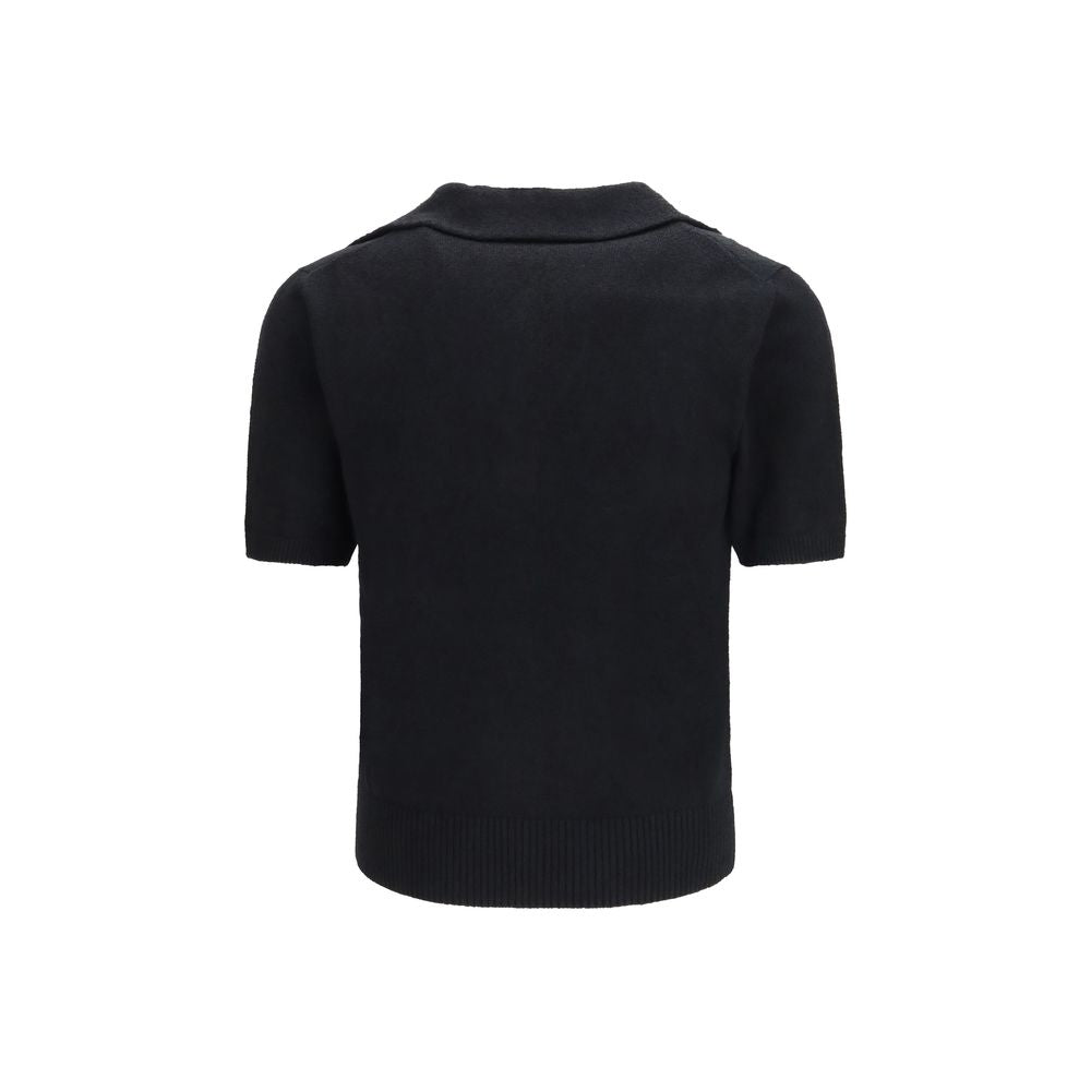 Black Cotton Polo Shirt
