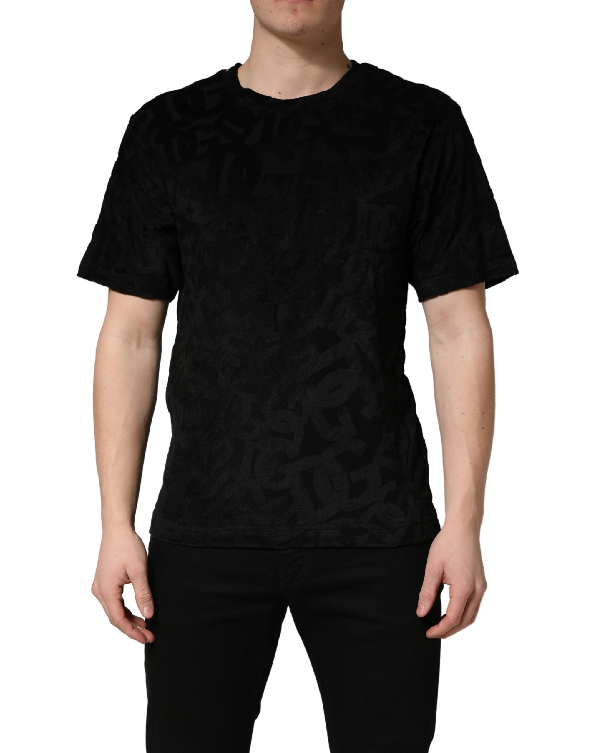 Black DG Mania Logo Print Casual T-shirt