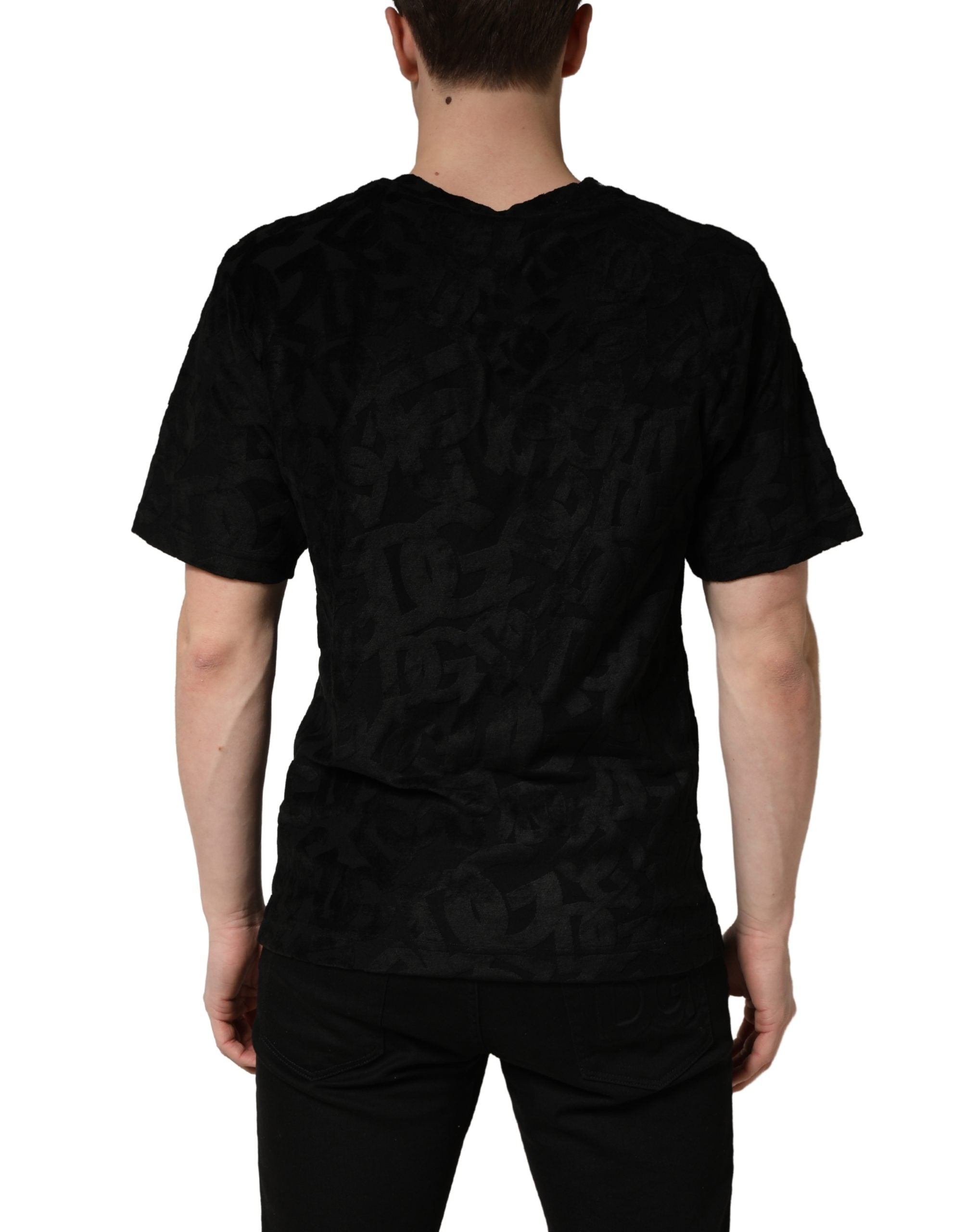 Black DG Mania Logo Print Casual T-shirt