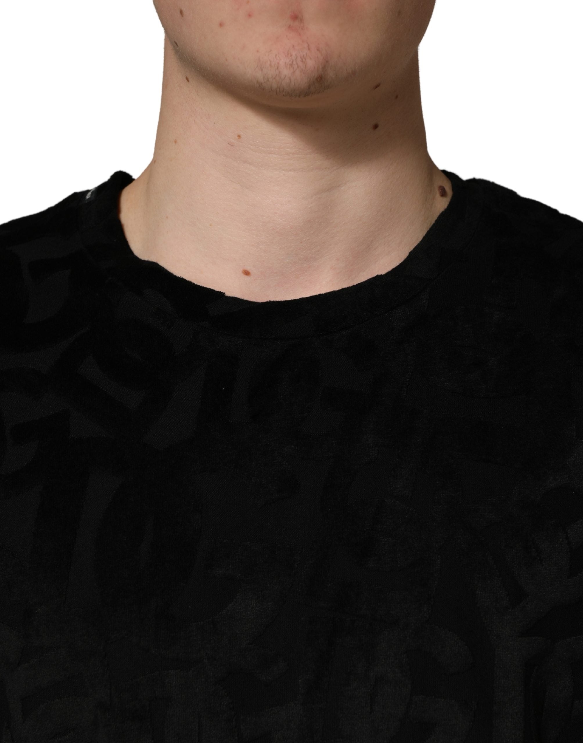 Black DG Mania Logo Print Casual T-shirt