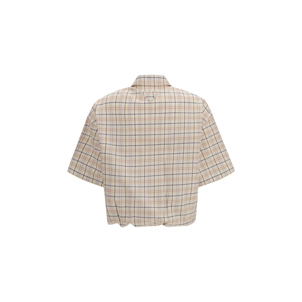 Beige Fabric Pattern Shirt