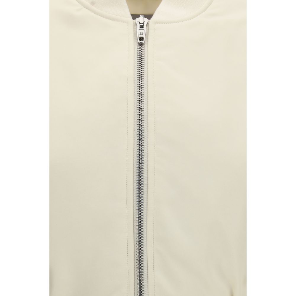 Beige Polyester Bomber