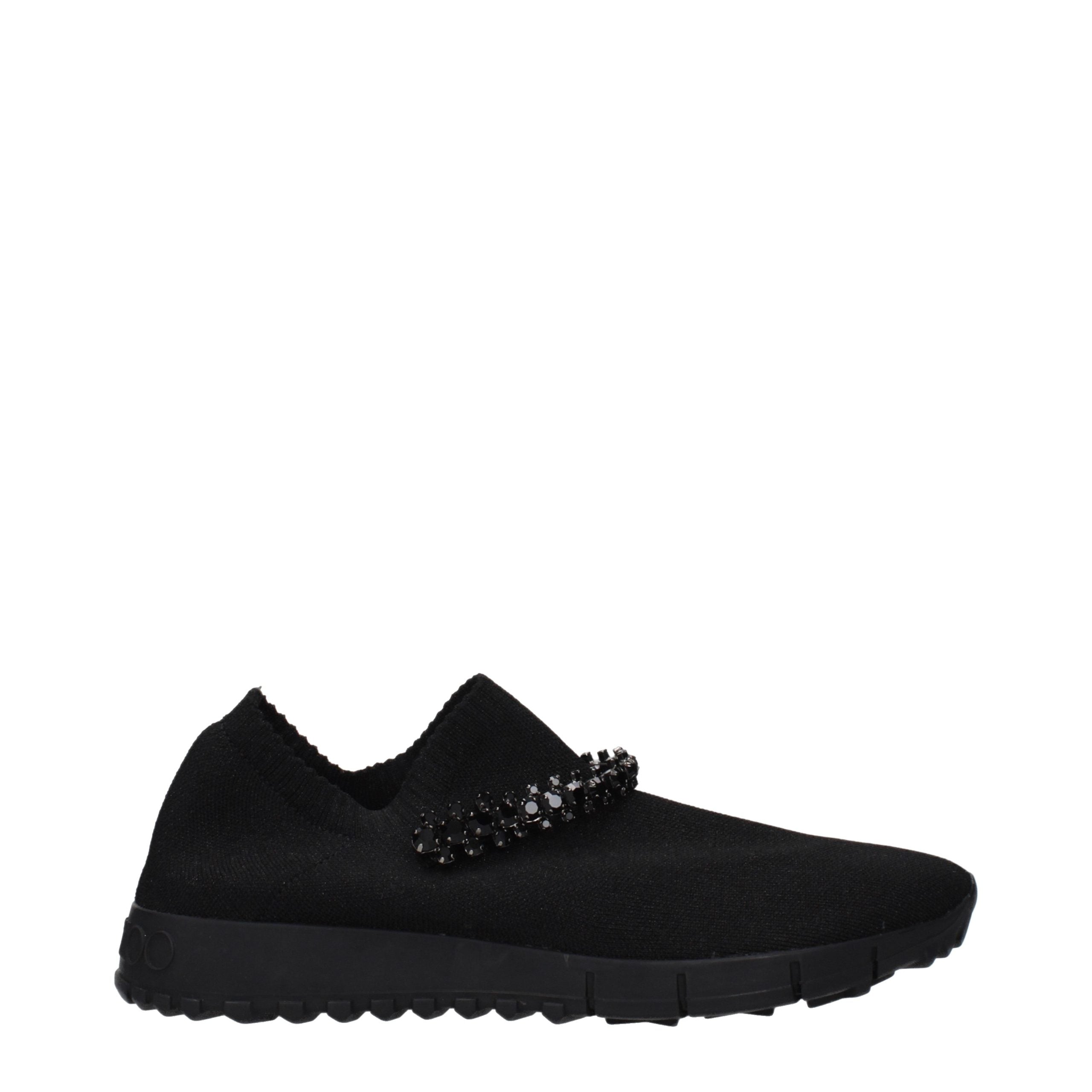 Black Fabric Slip-On Loafers