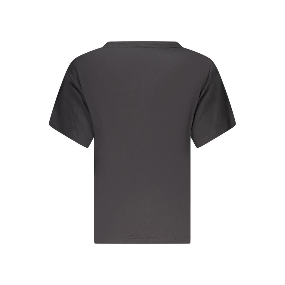 Black Cotton Women T-Shirt