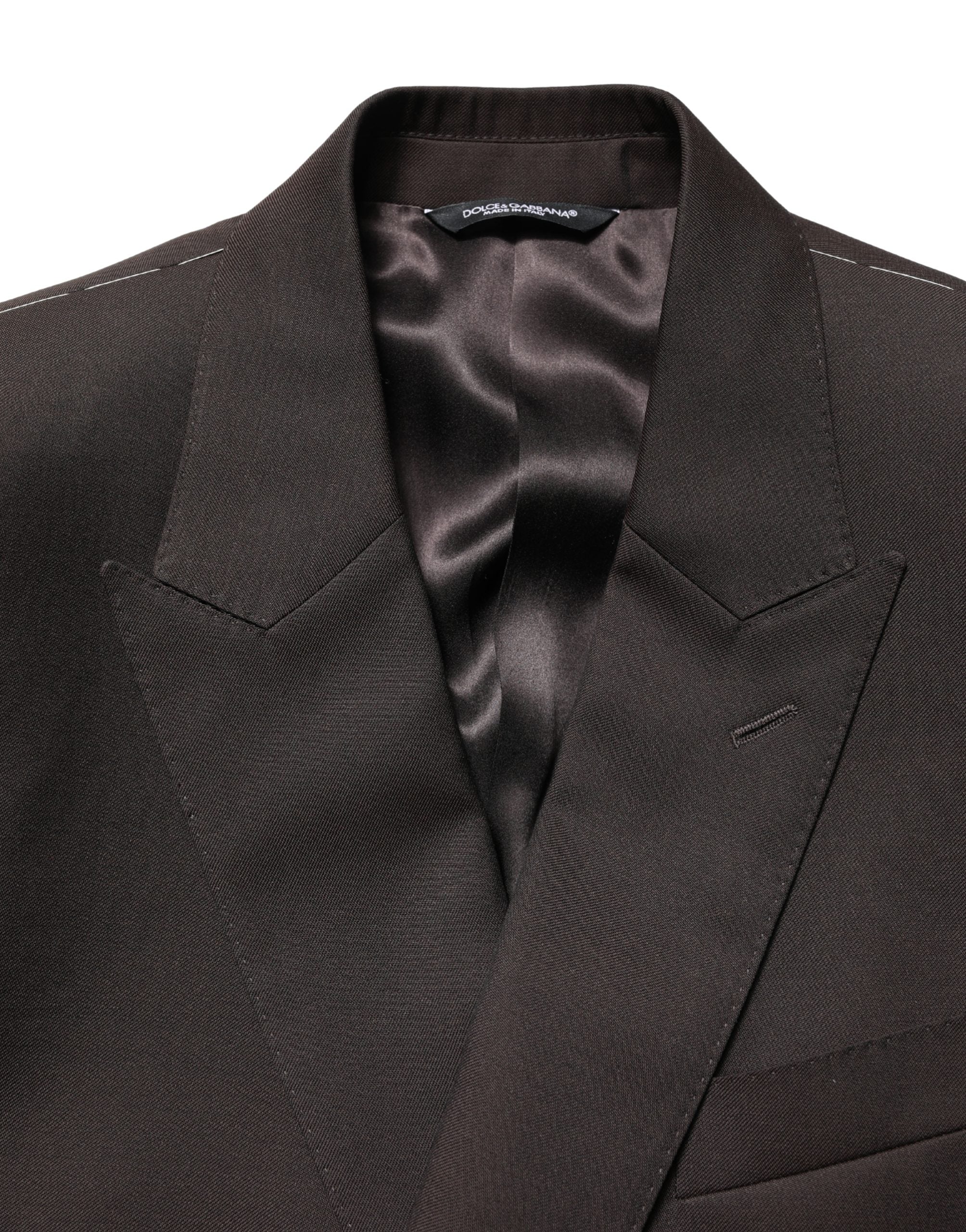 Dark Violet Wool Double Breasted Suit Jacket