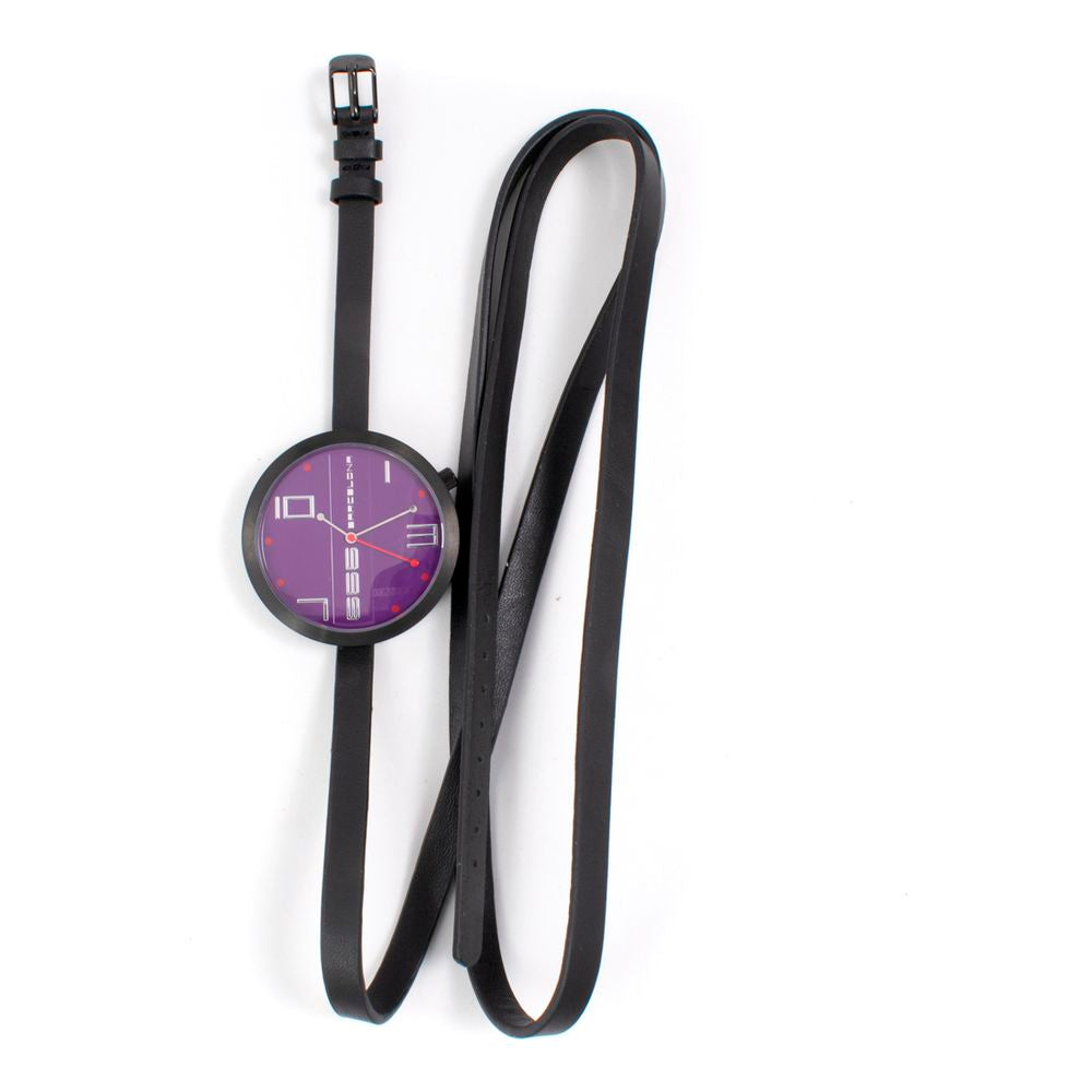 Black Leather Dress Watch