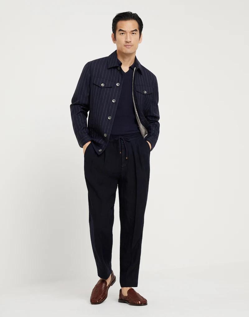 Navy Blue Wool Coat