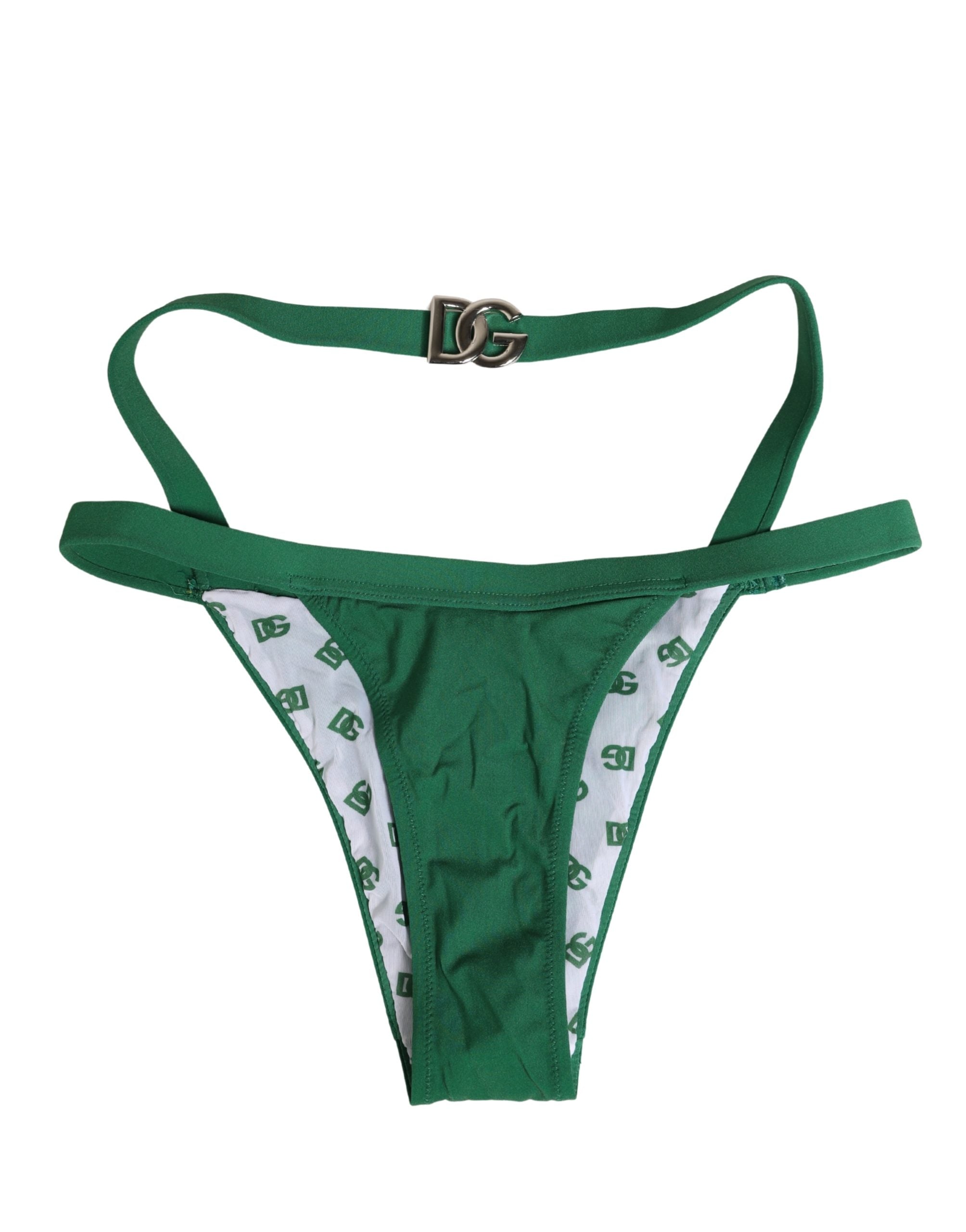 Green Logo Plaque Nylon Brief Panty Underwear
