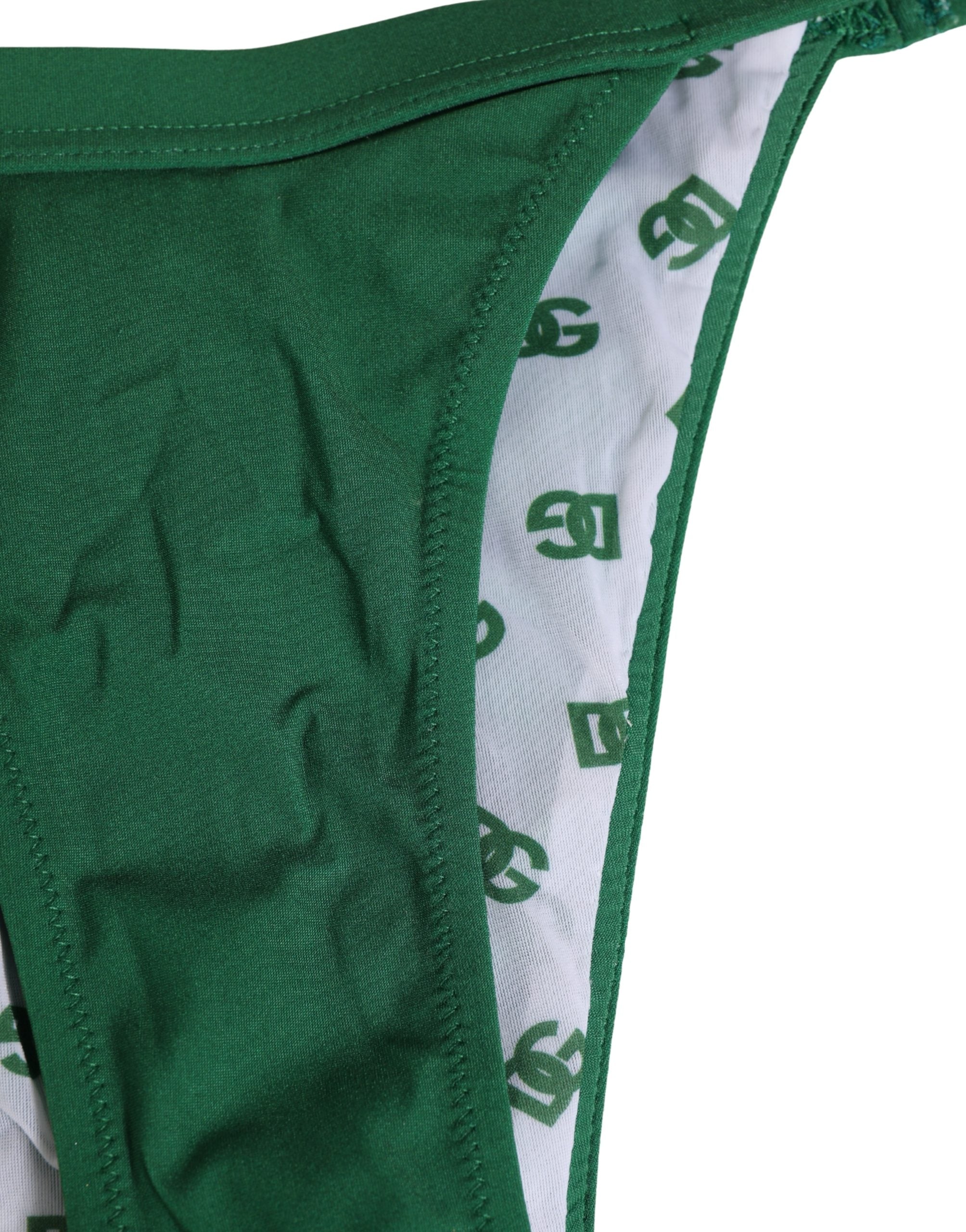 Green Logo Plaque Nylon Brief Panty Underwear