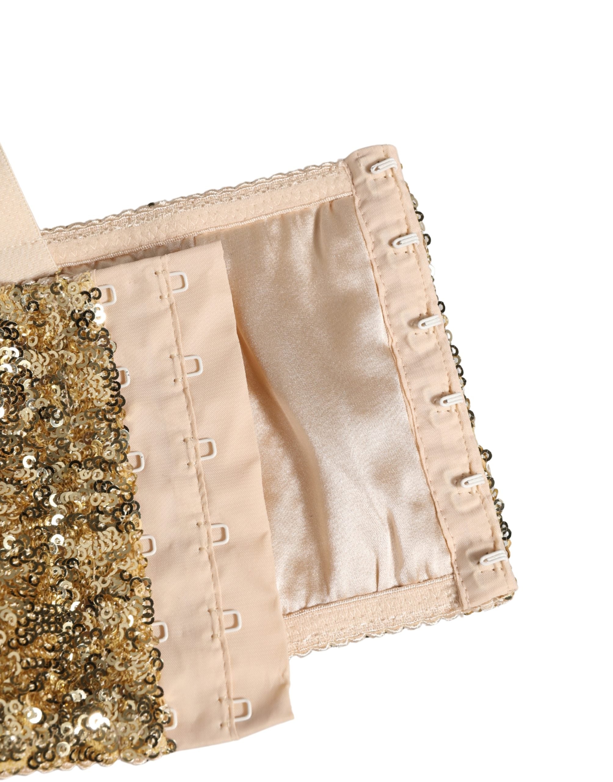 Gold Sequined Semi-Pad Underwire Bra Underwear