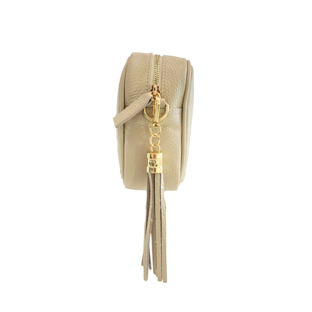 Beige Cowhide Crossbody Bag