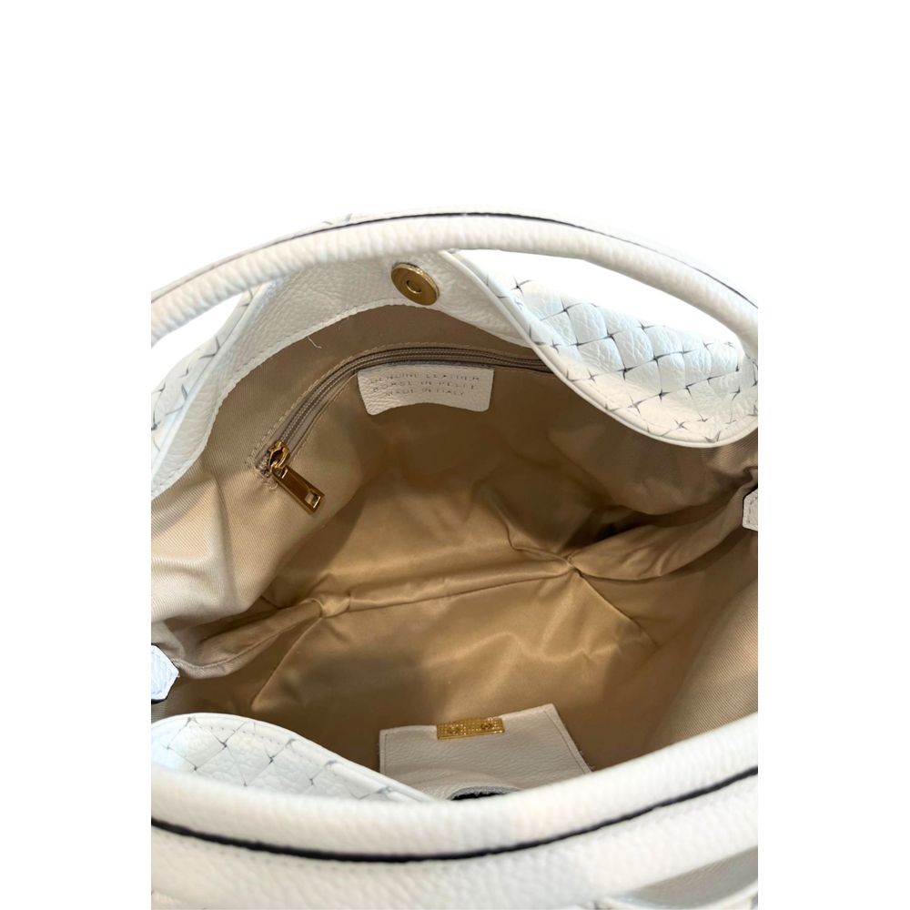White Leather Women Handbag