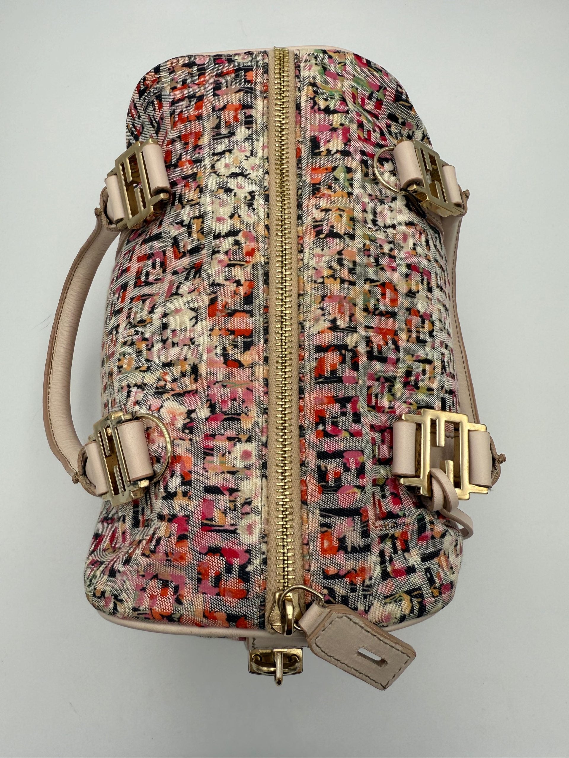 FENDI FF Canvas Fiori Handbag