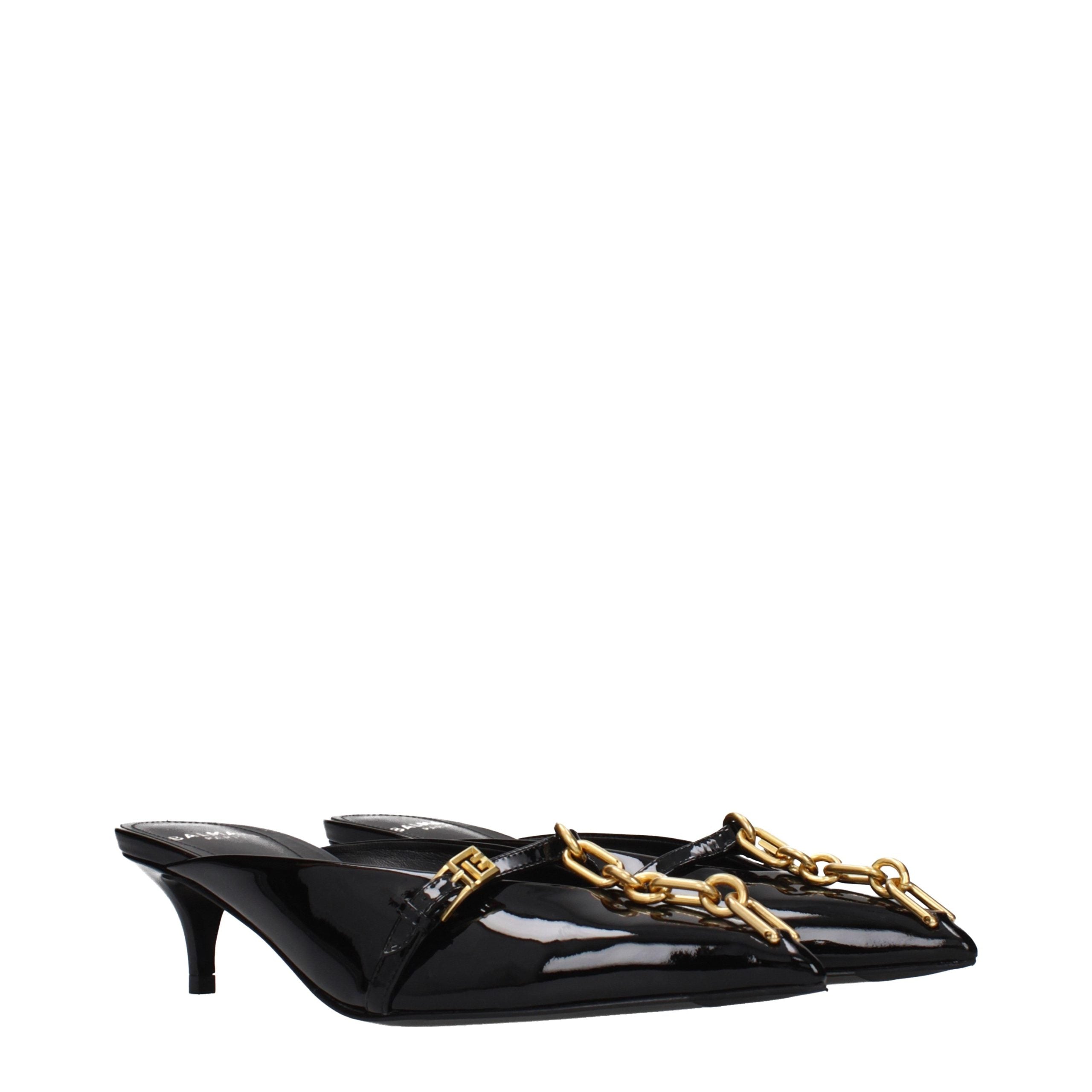 Black Leather Platform Sandals
