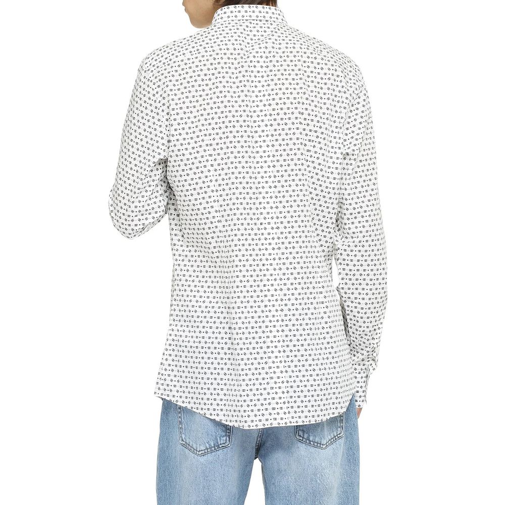 White Cotton Pattern Shirt