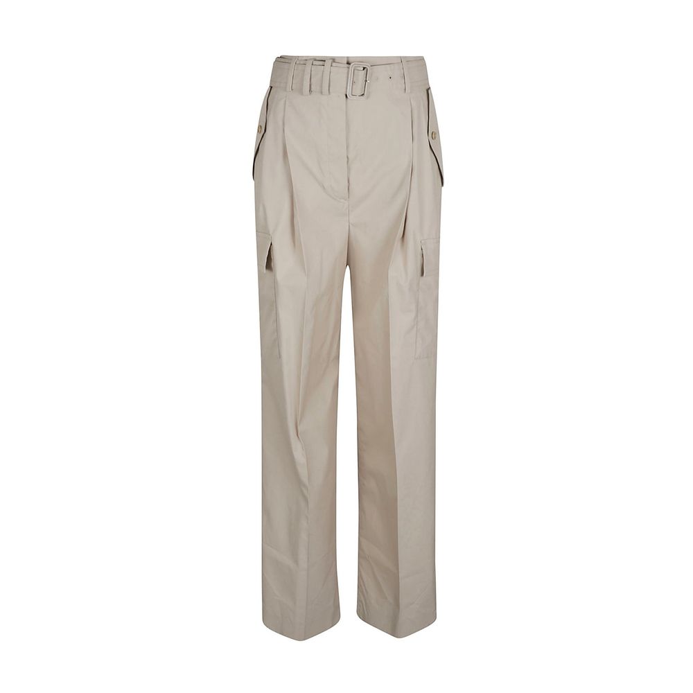 Beige Cotton Cargo Pants